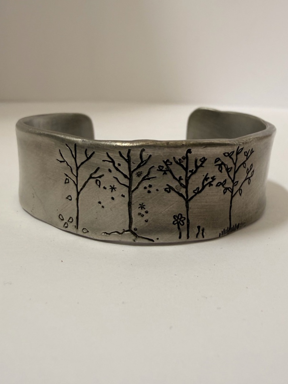 Lisa Leonard Silver Tree-Engraved Cuff Bracelet